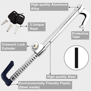 LEIQI Anti-Theft Steering Wheel Lock with 3 Keys, Universal Steering Wheel Brake Lock for Car Truck SUV Van -Imported from UK
